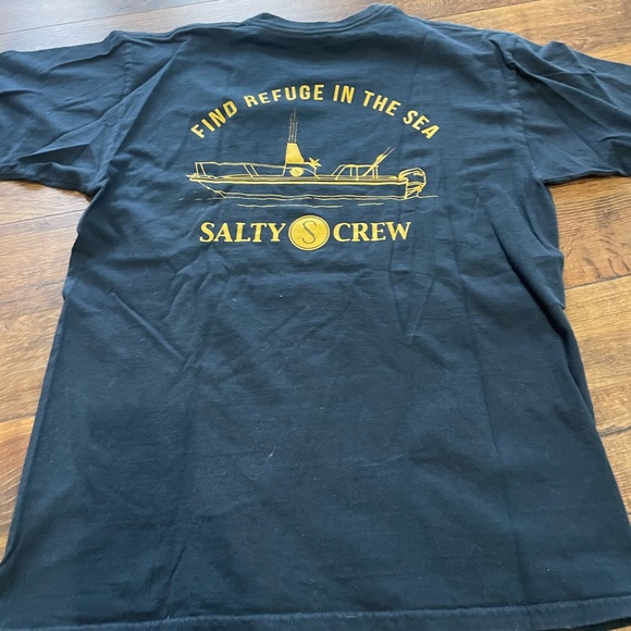 Salty Crew Navy and Gold BoatT-Shirt, ironed, and ready to go - Picture 3 of 7